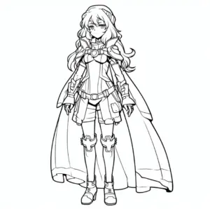 fantasiefigur-mit-ruestung-und-umhang-ausmalbild
