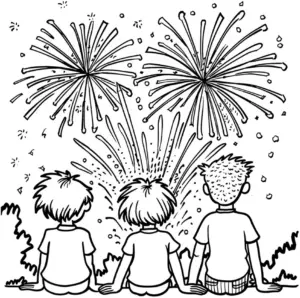 feuerwerk-ausmalbild-mit-kindern