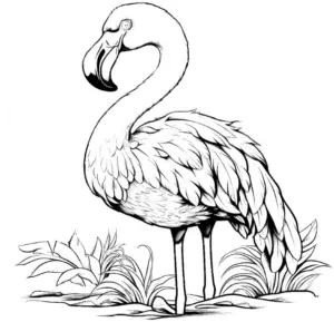 flamingo-in-natur-ausmalbild