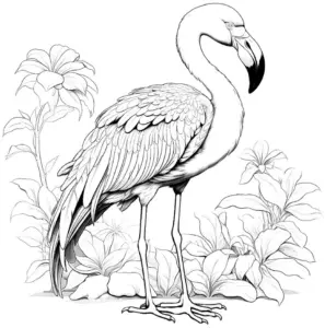 flamingo-mit-pflanzen-ausmalbild