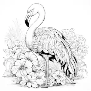 flamingo-zwischen-blumen-ausmalbild