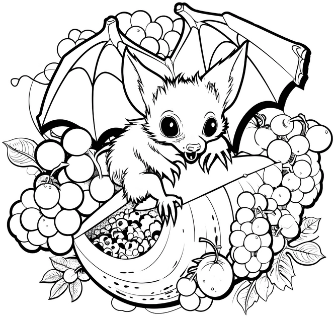 fledermaus-im-obstkorb-ausmalbild
