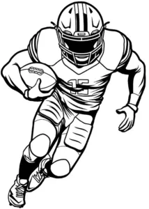 football-spieler-in-aktion-ausmalbild