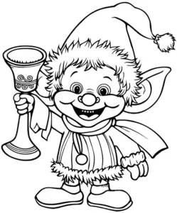 frecher-wichtel-mit-glockenstab-ausmalbild
