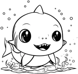 freundlicher-kleiner-hai-mit-blasen