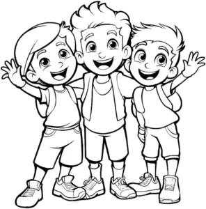 freundschaftsband-ausmalbild-mit-drei-kindern