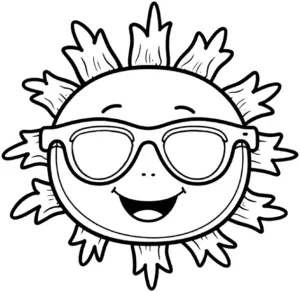 fröhliche-sonne-mit-sonnenbrille-ausmalbild