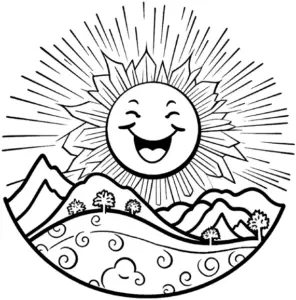 froehliche-sonne-mit-strahlenden-lichtbuendeln