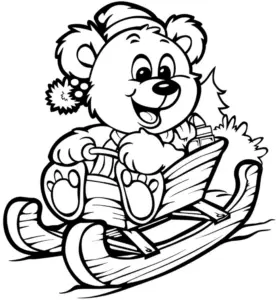 froehlicher-baer-im-schlitten-ausmalbild