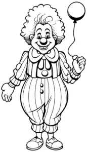 froehlicher-clown-mit-luftballon-ausmalbild