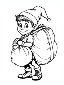 fröhlicher-elf-mit-geschenkesäcken