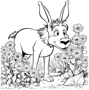 froehlicher-esel-im-blumenfeld