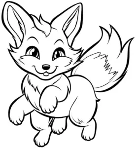 froehlicher-fuchs-ausmalbild-spielend