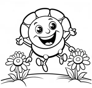 froehlicher-kaefer-mit-blumen-ausmalbild