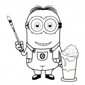 froehlicher-minion-mit-pinsel-und-eisbecher