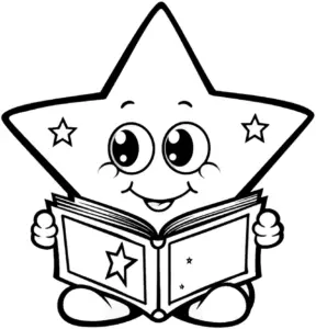 fröhlicher-stern-mit-buch-und-kleinen-sternen