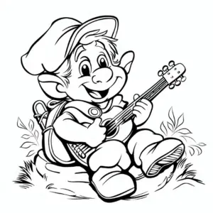 froehlicher-zwerg-mit-gitarre-ausmalbild