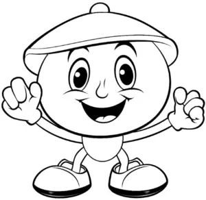 froehliches-ausmalbild-mit-cartoonfigur-und-hut