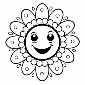 froehliches-ausmalbild-mit-sonnenblume-und-smiley