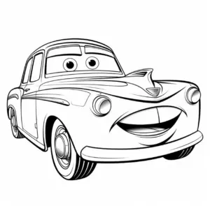 froehliches-ausmalbild-oldtimer-mit-grossen-augen