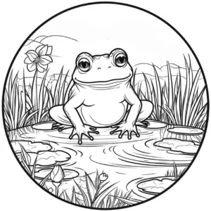 frosch-am-teich-ausmalbild
