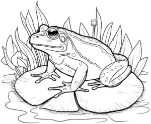 frosch-auf-einem-seerosenblatt-ausmalbild