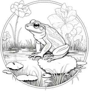 frosch-auf-seerosenblatt-im-teich
