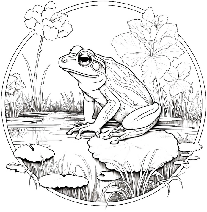 frosch-auf-seerosenblatt-im-teich
