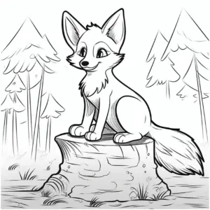 fuchs-auf-baumstamm-in-natur-umgebung