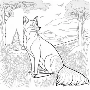 fuchs-in-der-natur-ausmalbild