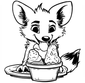 fuchs-mit-eiscreme-ausmalbild