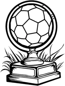 fussball-auf-podest-mit-rasen-ausmalbild