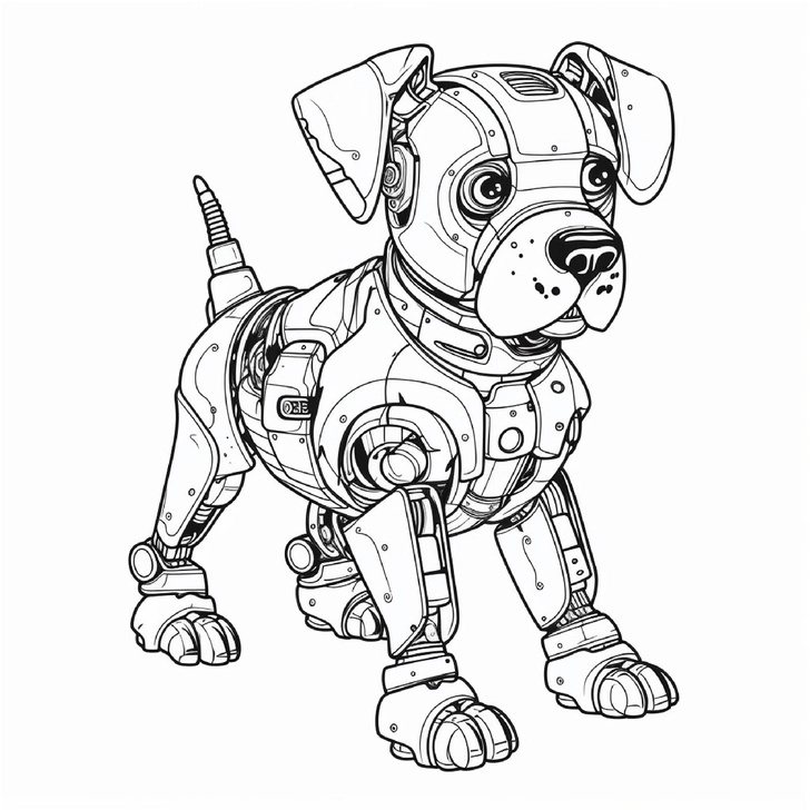 futuristischer-roboterhund-ausmalbild