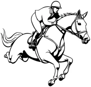 galoppierendes-pferd-mit-reiter-ausmalbild