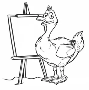 gans-vor-leinwand-ausmalbild
