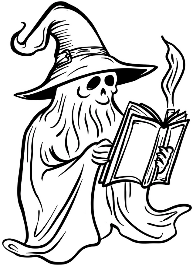 geist-mit-buch-und-hexenmuetze