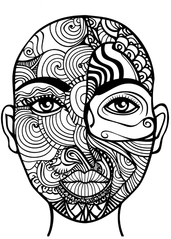 gesicht-mit-spiralförmigen-mustern