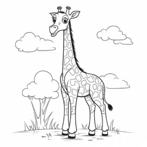 giraffe-in-der-natur-ausmalbild