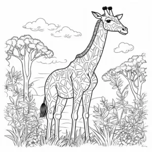giraffe-in-natur-umgebung-ausmalbild