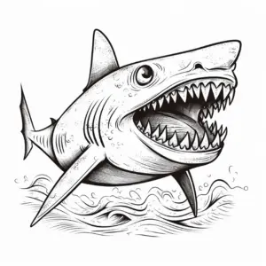 grosser-hai-im-sprung-ueber-wellen