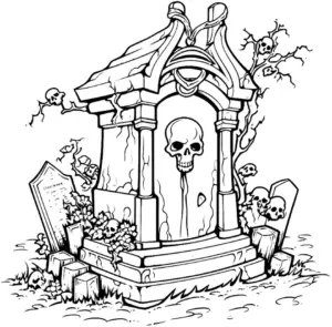 gruseliger-grabstein-ausmalbild-mit-schaedel-und-knochen