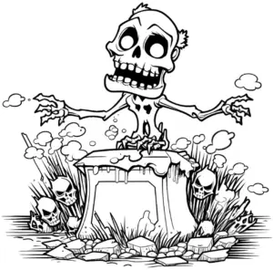 gruseliges-skelett-aus-grabstein-mit-schaedeln