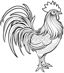 hahn-ausmalbild-mit-detaillierten-federn