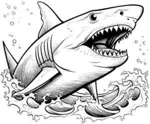 hai-springt-aus-wasser-mit-spritzern