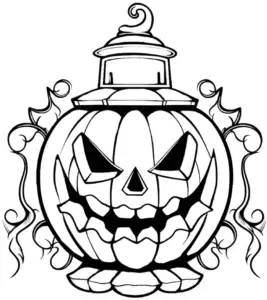 halloween-ausmalbild-mit-kuerbis-und-laterne