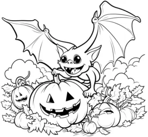 halloween-fledermaus-mit-kuerbissen