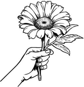 hand-mit-blume-ausmalbild