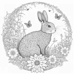hase-im-blumenkranz-ausmalbild