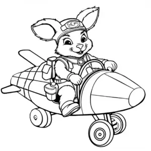 hase-im-flugzeug-sitzend-fliegerbrille-ausmalbild
