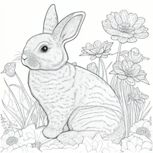 hase-in-der-blumenwiese-ausmalbild